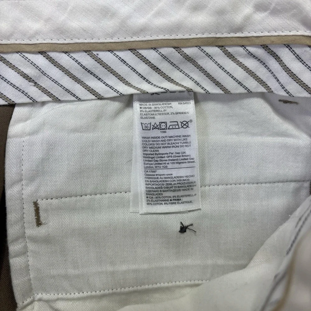 Banana Republic Aiden Chino Pants Mens 33x30 Beige Regular Fit Stretch Casual